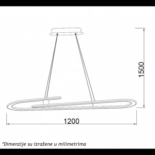 LUNA 265 LUSTER 60W 3000K CRNA