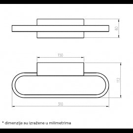 LUNA 321 ZIDNA  LAMPA 4W 3000K CRNA