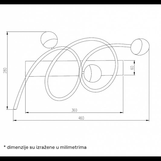 LUNA 323 ZIDNA  LAMPA 11W 3000K CRNA