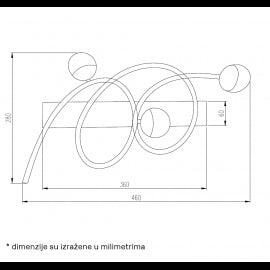 LUNA 323 ZIDNA  LAMPA 11W 3000K CRNA