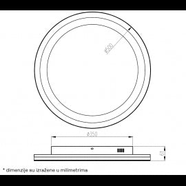 LUNA 325 PLAFONSKA SVETILJKA 45W 3000/4000/5700K SIVA