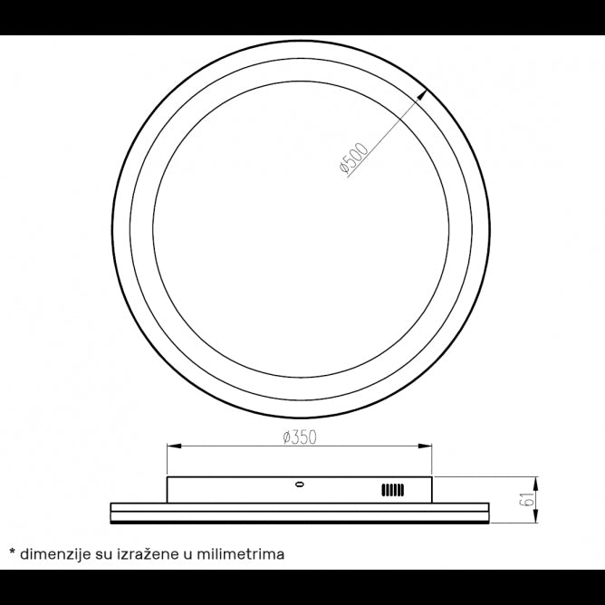 LUNA 325 PLAFONSKA SVETILJKA 45W 3000/4000/5700K SIVA