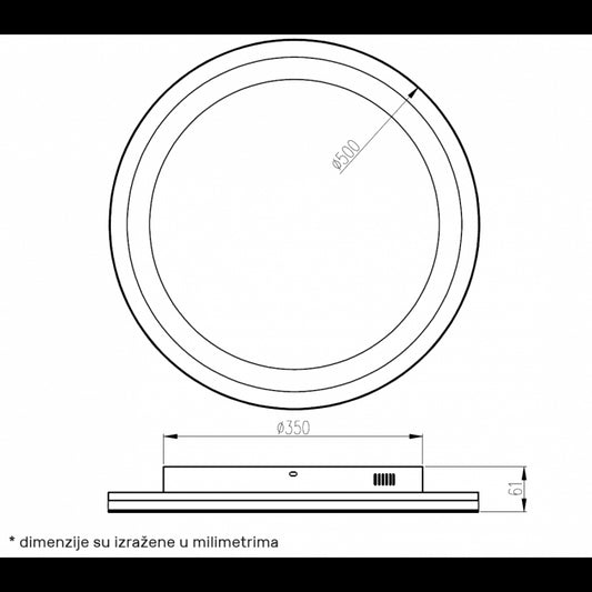 LUNA 325 PLAFONSKA SVETILJKA 45W 3000/4000/5700K SIVA