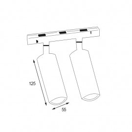 MAGNETIC REFLEKTOR LED08-20(10*2)3000K 24 48 DC CRNI NEW