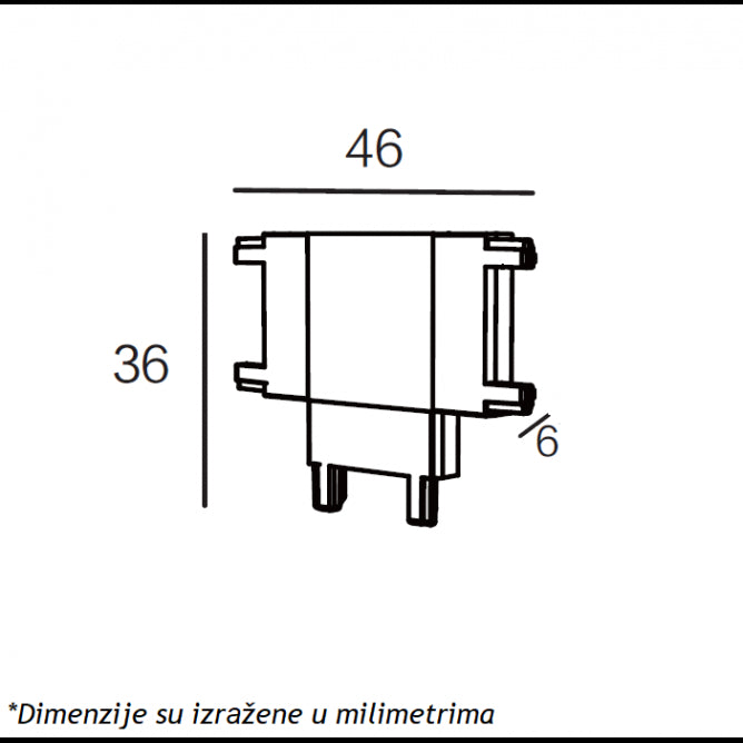 MAGNETIC SLIM KONEKTOR T CRNI (26-A-T)