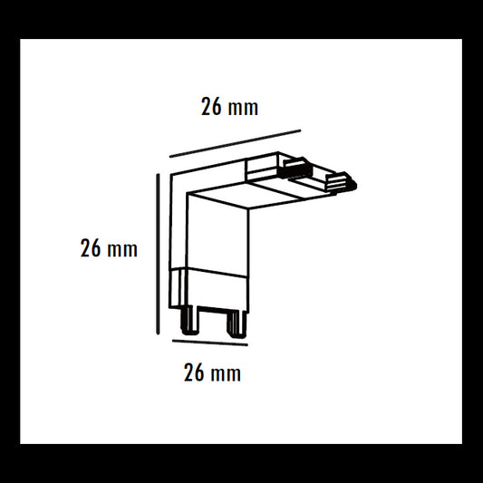 MAGNETIC SLIM KONEKTOR PLAFON-ZID CRNI (26-A-LV)