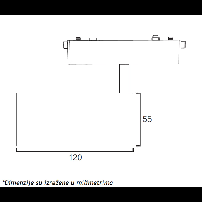 MAGNETIC SLIM REFLEKTOR LED26-055 18W 3000K 24° 48V DC CRNI