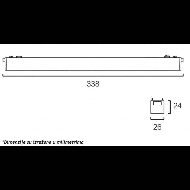MAGNETIC SLIM SVETILJKA LED26-18T 18W 3000K 24° 48V DC BELA