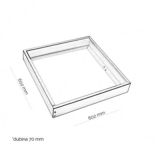 METALNI RAM ZA PANEL 6060 NADGRADNI BACKLIGHT (70mm)