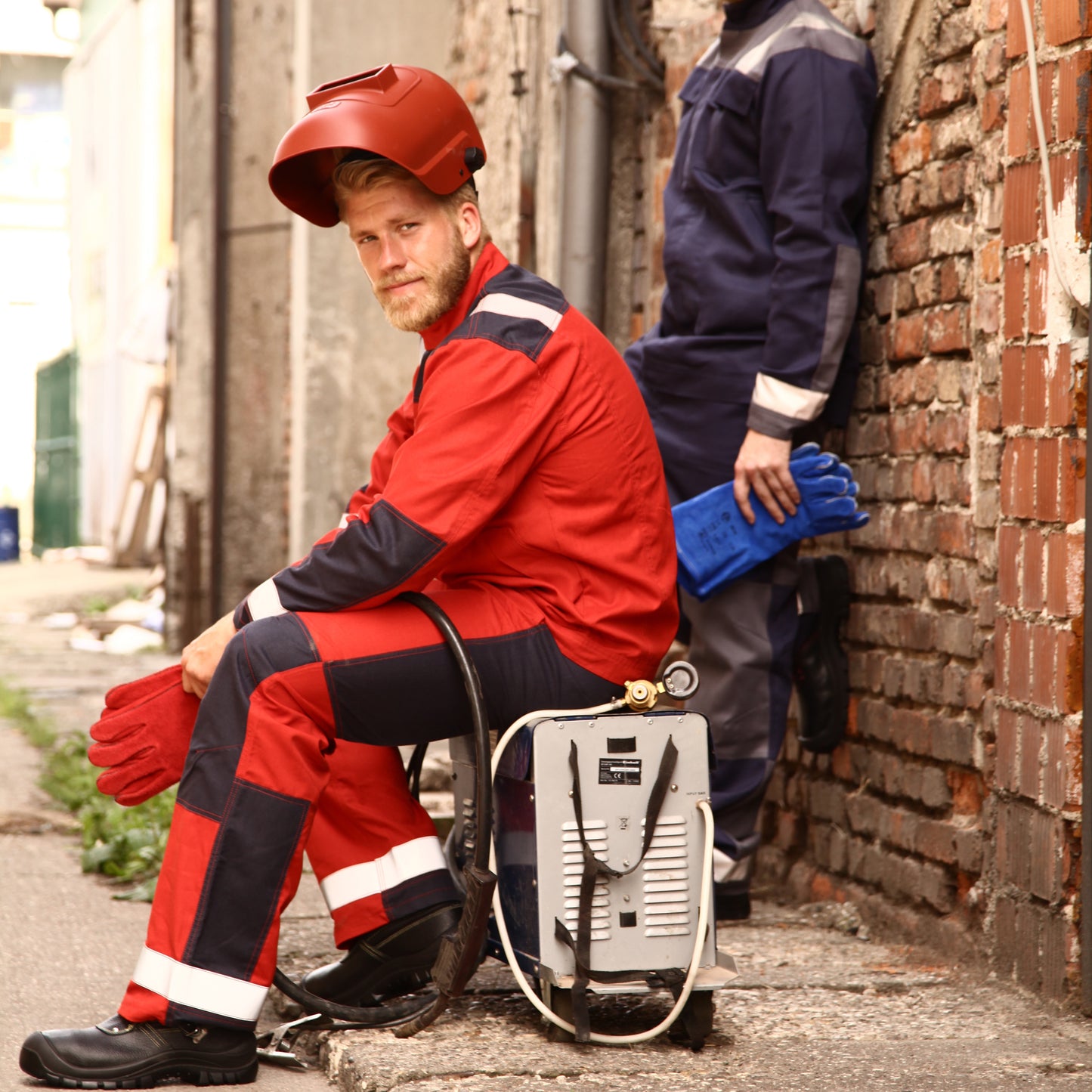 Zaštitne radne farmer pantalone MERU papaya