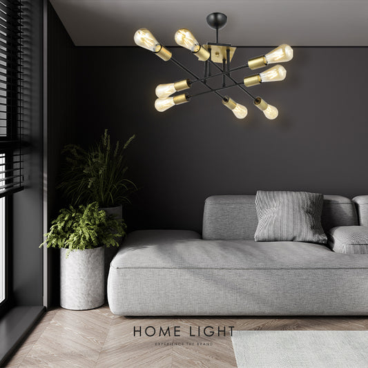 PIGNA 16638 LUSTER 8*E27 CRNA/MESING