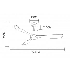 PLAFONSKI VENTILATOR 322 DC CRNI