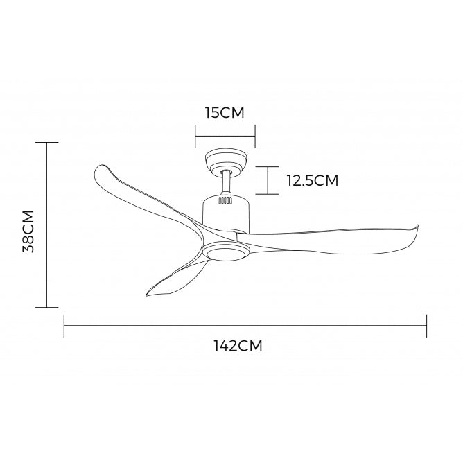 PLAFONSKI VENTILATOR 322 DC CRNI
