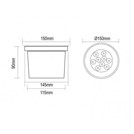 LED SVETILJKA HX-HUG150 PODNA 9W 4200K IP67 NIKL