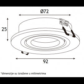 ROZETNA 208 1*GU10 CRNA