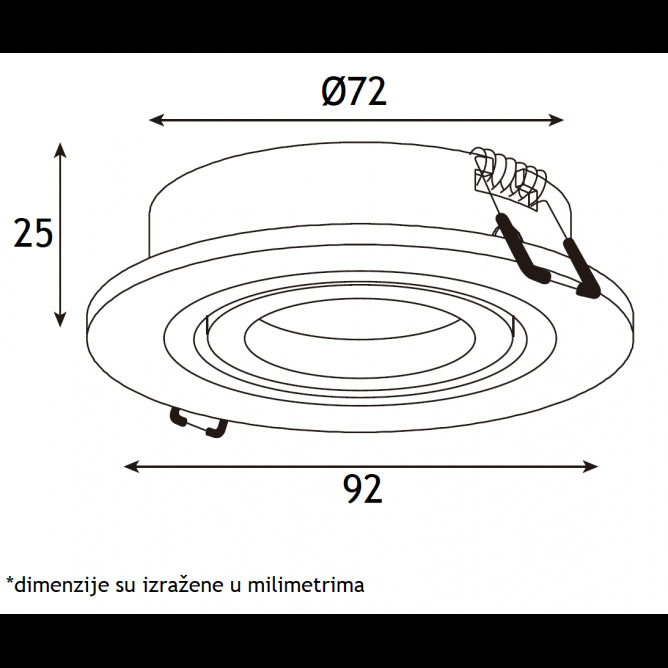 ROZETNA 208 1*GU10 ZLATNA BRUSENA