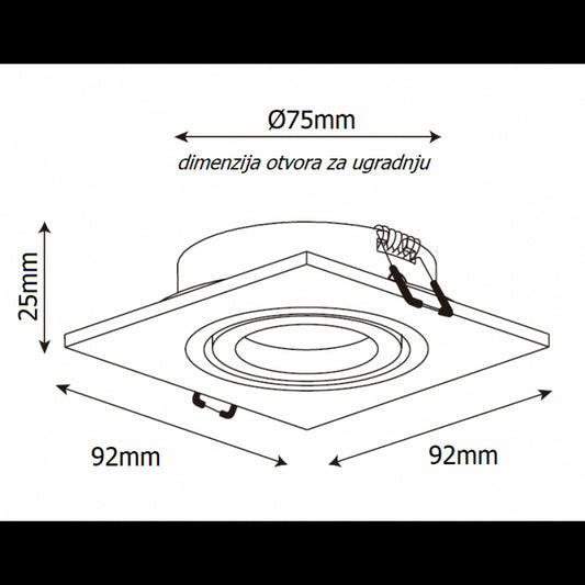 ROZETNA 649 1*GU10 SREBRNA