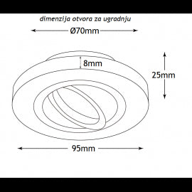 ROZETNA 704 1*GU10 CRNA KRISTAL