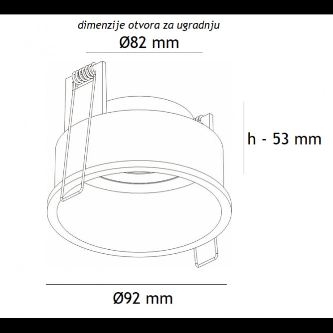ROZETNA 713 1*GU10 CRNA