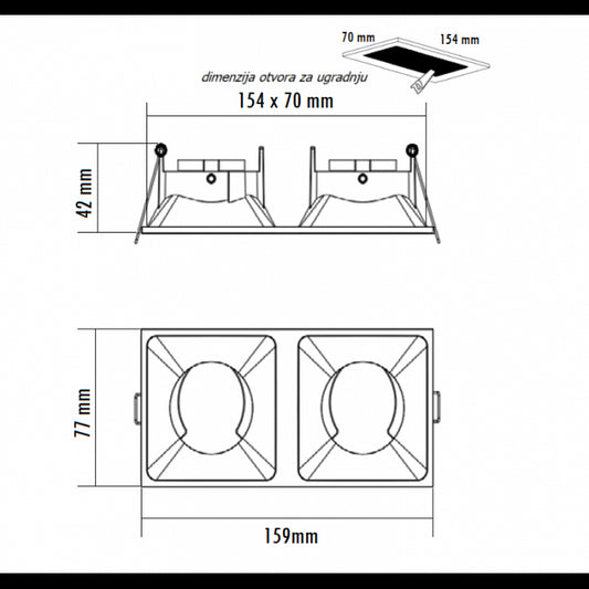 ROZETNA 715 2*GU10 BELA