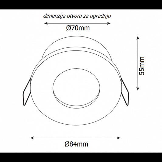 ROZETNA A721 1*GU10 IP65 BELA