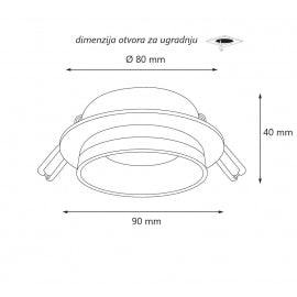 ROZETNA DDL22444 1*GU10 CRNA
