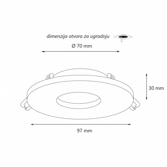 ROZETNA DDL22450 1*GU10 CRNA IP44