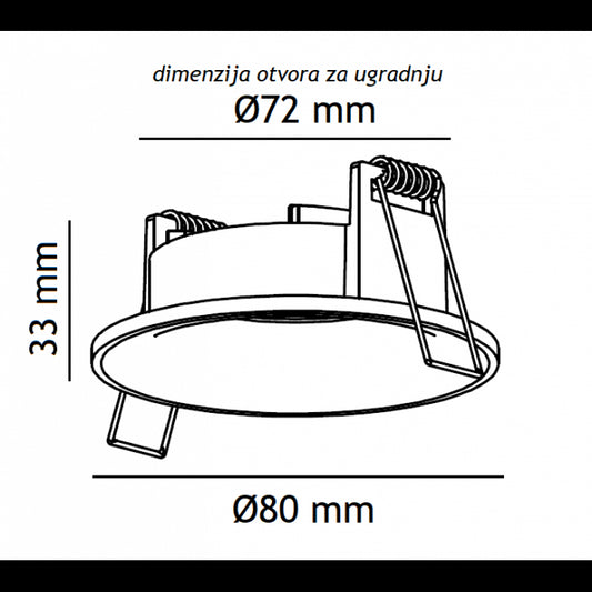 ROZETNA JM-050 1*GU10 CRNA