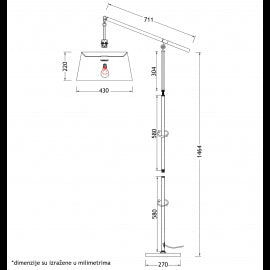 RUSTIK 166 PODNA LAMPA 1*E27