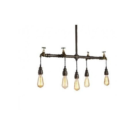 RUSTIK 57 LUSTER P0137-5 92/107 5*E27 rustik crna