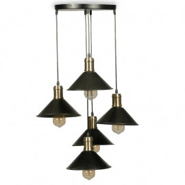 RUSTIK 64 LUSTER 5*E27 crna