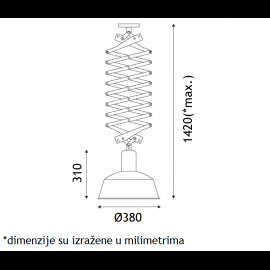 RUSTIK 97 VISILICA 1*E27 BLACK/GOLD