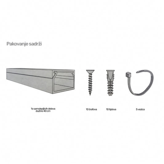 SET PVC KANALICA SAMOLEPLJIVA 4M (157in)