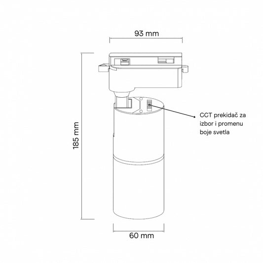 SINSKI REFLEKTOR LDG5030T 18W CCT CRNI MONOFAZNI