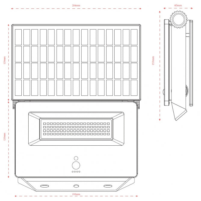 SOLARNI REFLEKTOR TONIK-B 1800lm CCT IP65
