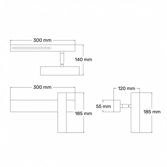 SOLEA 10 ZIDNA LAMPA 15W 3000K CRNA