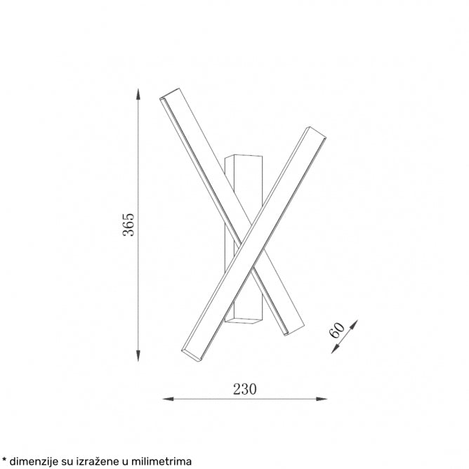 SOLEA 26 ZIDNA LAMPA 12W 3000K CRNA/DRVO