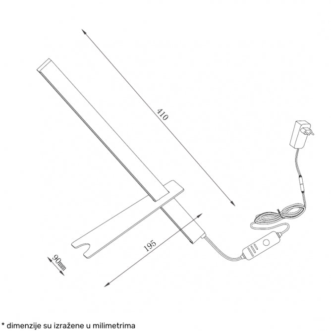 SOLEA 27 STONA LAMPA 6W 3000K CRNA/DRVO DIM