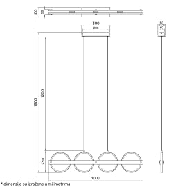 SOLEA 3 LUSTER 36W 3000/4000/6000K CRNA/DRVO