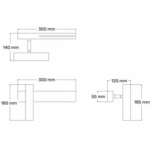 SOLEA 9 ZIDNA LAMPA 15W 3000K CRNA