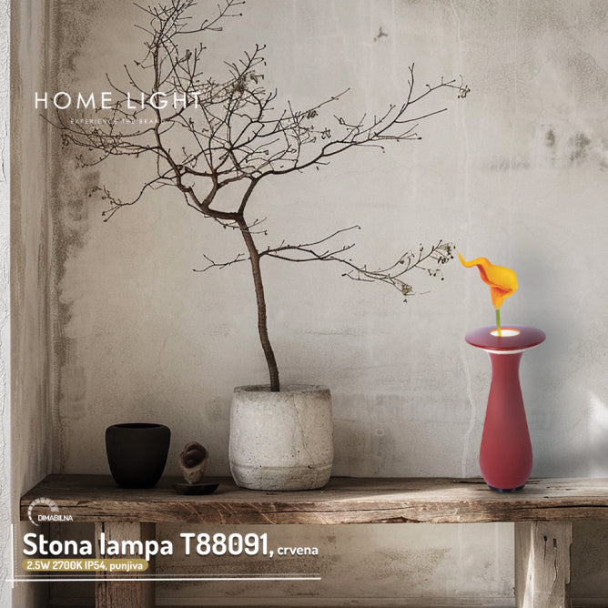STONA LAMPA PUNJIVA T88091 2.5W 2700K IP54 CRVENA