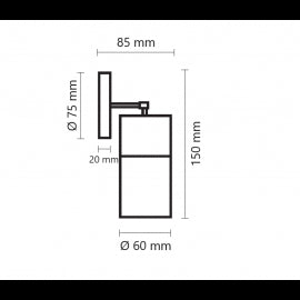 SVETILJKA 044080(KH-146B) ZIDNA NIKL 1*GU10 IP44