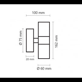 SVETILJKA 044084(KH-146C) ZIDNA NIKL 2*GU10 IP44