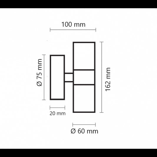 SVETILJKA 044084(KH-146C) ZIDNA NIKL 2*GU10 IP44