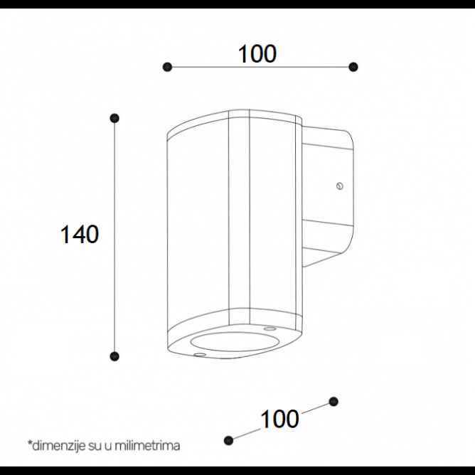 SVETILJKA 2471 ZIDNA 1*GU10 IP54 CRNA