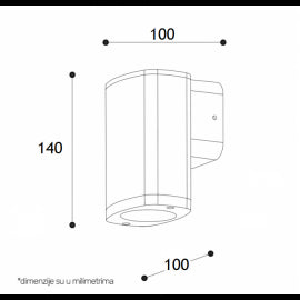 SVETILJKA 2471 ZIDNA 1*GU10 IP54 CRNA