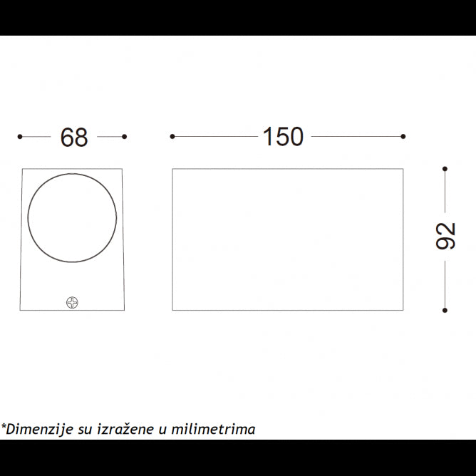 SVETILJKA A2204 ZIDNA 2*GU10 IP44 TAMNO SIVA