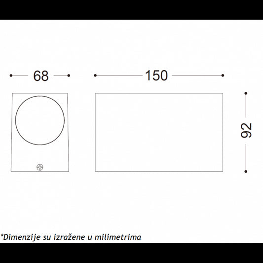 SVETILJKA A2204 ZIDNA 2*GU10 IP44 TAMNO SIVA