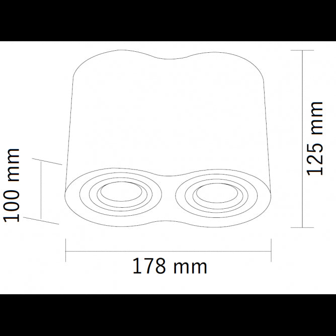 SVETILJKA JM-016 PLAFONSKA CRNA 2*GU10 IP20