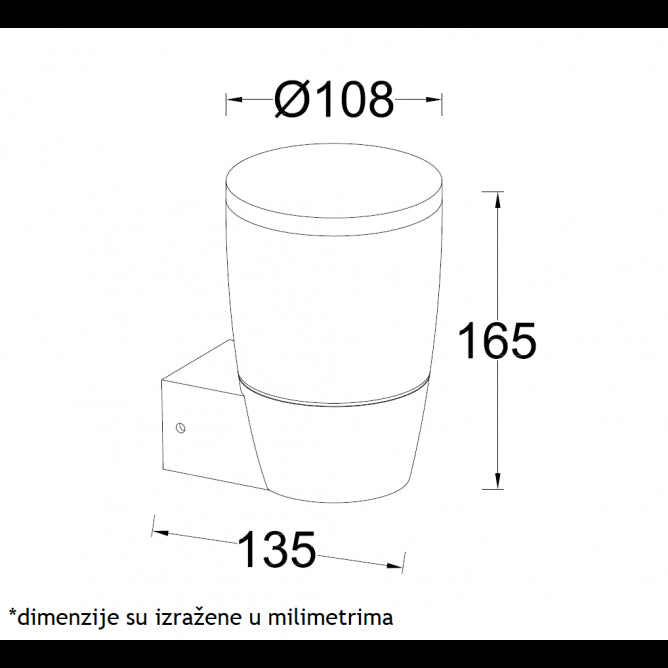 SVETILJKA JM-068 ZIDNA 1*E27 IP54 ANTRACIT